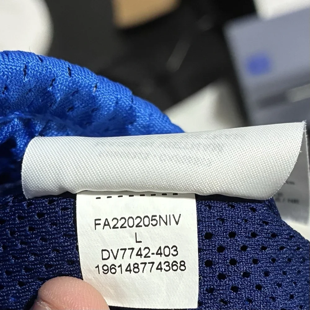 Nike Jordan Mesh Basketball Shorts Large Blue Athletic Drawstring Jumpman DV7742